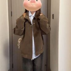 批发美式复古棕色PU<b class='q'>皮衣</b><b class='q'>外套</b>女2026春秋款穿搭高级感百搭飞行夹克情侣