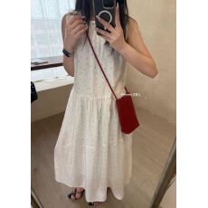 批发韩系气质碎花无袖<b class='q'>连衣裙</b> 夏季宽松遮肉显瘦长款<b class='q'>连衣裙</b>女