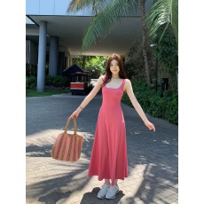 批发alex stevens宽肩带吊带<b class='q'>连衣裙</b>女<b class='q'>春秋</b>夏季海边度假收腰长裙子内搭