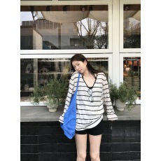 批发红人馆防晒罩衫女2026新款夏季穿搭超火减龄长袖t恤条纹针织上衣