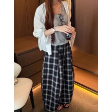 批发防晒衣背心<b class='q'>格子</b>阔腿裤三件套<b class='q'>套装</b>女欧洲站2026夏季新款欧货女装潮
