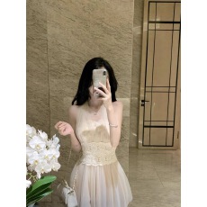 批发solo爆爆~云雾风清~纯欲网纱拼蕾丝连衣<b class='q'>裙</b>女多种穿法收腰蓬蓬<b class='q'>裙</b>夏