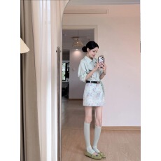 批发夏装搭配一整套<b class='q'>轻熟</b>御姐小个子美式甜辣风设计感上衣裙子两件套装