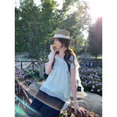 批发莱赛尔飘带大圆领短袖衬衫女韩版<b class='q'>上装</b>夏日小上衣