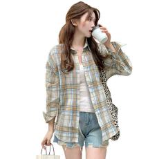 批发原版质量法式上衣<b class='q'>休闲</b>格子衬衣女款2026新款春秋装设计感衬衫外套