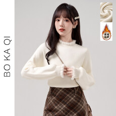 批发半高领加绒加厚毛<b class='q'>打底衫</b>2026新款女秋冬长袖针织衫内搭上衣设计感