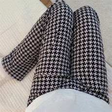 批发爆款百搭简约长裤仿棉薄款春<b class='q'>夏季</b>可外穿千格鸟可爱日系遛弯家居裤