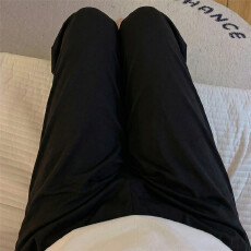 批发爆款百搭简约长裤仿棉薄款春<b class='q'>夏季</b>可外穿黑色休闲日系遛弯家居裤
