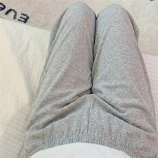 批发爆款百搭简约长裤仿棉薄款春<b class='q'>夏季</b>可外穿灰色休闲日系遛弯家居裤