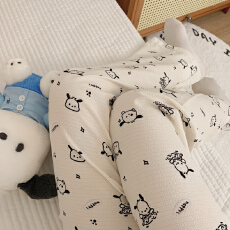 批发简约百搭长裤泡泡棉薄款春<b class='q'>夏季</b>可外穿帕恰可爱休闲遛弯家居裤