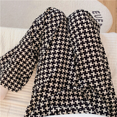 批发简约百搭长裤泡泡棉薄款春<b class='q'>夏季</b>可外穿千鸟格韩系休闲遛弯家居裤