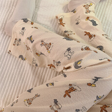 批发爆款百搭长裤泡泡棉薄款春夏季可外穿星月动物韩系休闲遛弯家居裤