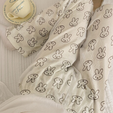 批发爆款百搭长裤泡泡棉薄款春夏季可外穿小兔头日系休闲遛弯家居裤