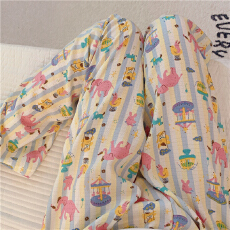 批发爆款长裤泡泡棉薄款春夏季可外穿游乐园小象可爱休闲遛弯家居裤