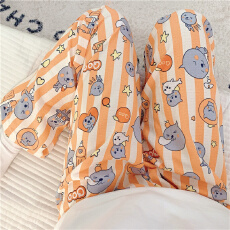 批发爆款百搭长裤泡泡棉薄款春夏季可外穿酷儿可爱休闲遛弯家居裤