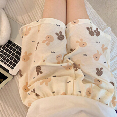 批发爆款百搭短裤泡泡棉薄款夏季可外穿Lucky兔子可爱休闲遛弯家居裤