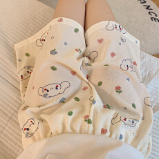 批发爆款休闲百搭短裤泡泡棉薄款夏季可外穿玉桂狗可爱休闲遛弯家居裤