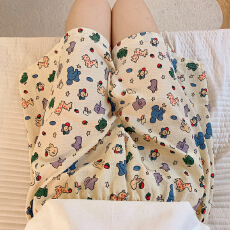 批发爆款百搭短裤泡泡棉薄款夏季可外穿动物世界可爱休闲遛弯家居裤