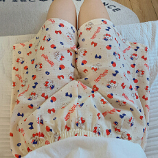 批发爆款百搭短裤泡泡棉薄款夏季可外穿小猫咪韩系休闲遛弯家居裤