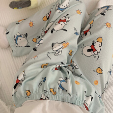 批发爆款简约百搭长裤泡泡棉薄款春夏季可外穿狗狗休闲可爱遛弯家居裤