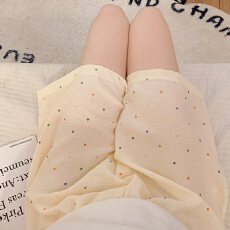 批发爆款百搭短<b class='q'>裤</b>泡泡棉薄款夏季可外穿彩色点点高级休闲遛弯家居<b class='q'>裤</b>