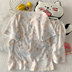 批发夏季云朵棉V领系列爆款薄款可外穿睡衣短袖小狗乐园卡通可爱套装