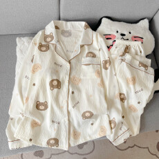 云朵棉翻领系列春夏季薄款可外穿睡衣长袖卡通百搭可爱套装