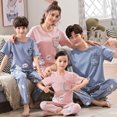 批发超火<b class='q'>亲子</b>装夏季纯棉t恤<b class='q'>套装</b>一家四口男女童高级感母女父子温馨