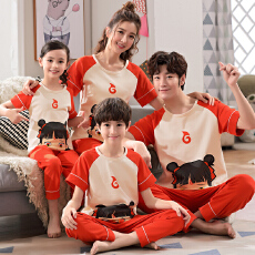 批发超火<b class='q'>亲子</b>装夏季纯棉t恤<b class='q'>套装</b>一家四口男女童高级感母女父子温馨