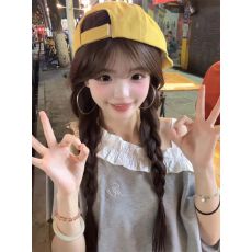 实价 刺绣+木耳花边19支220克纯棉短袖女