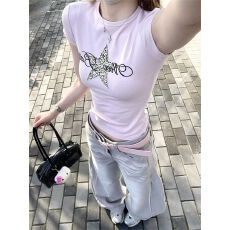 批发 实价 原版豹纹刺绣+内里铺布【40支奥代尔210克纯棉短袖女