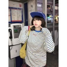 批发实价 二本针 原版好做工【广州原版色织面料】长袖<b class='q'>T</b><b class='q'>恤</b>女