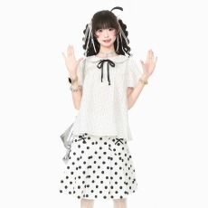 批发夏季新款<b class='q'>甜美</b>风娃娃领波点短袖衬衫小个子温柔气质减龄上衣女