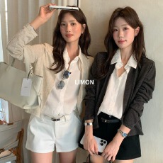 批发韩系polo领长袖衬衫女秋季拼接假两件老钱风气质独特小众外搭上衣