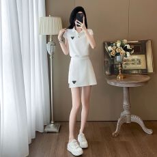 批发2026夏新款韩版时尚<b class='q'>休闲</b><b class='q'>套装</b>短袖polo领显瘦短裙两件套潮