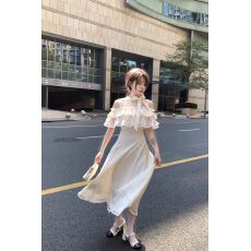 批发2026温柔甜美长款<b class='q'>连衣裙</b>优雅清楚系<b class='q'>长裙</b>日系两穿杏色巨好看约会夏