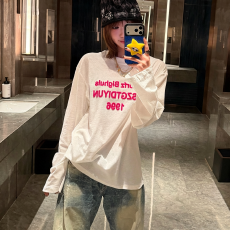 批发官图特价165克雪花棉长袖t恤女装春秋新款薄款中长刺绣圆领<b class='q'>打底衫</b>