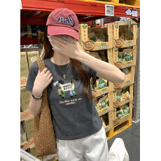 批发官图特价1*1纯棉螺纹210克<b class='q'>短袖</b>t恤女夏新款韩系刺绣正肩圆领上衣