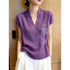 批发韩系时尚气质减龄上衣女2026夏季新款显瘦高级感独特精致短袖女装