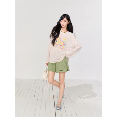 批发小马印花罩衫T恤女夏薄款宽松慵懒风防晒长袖