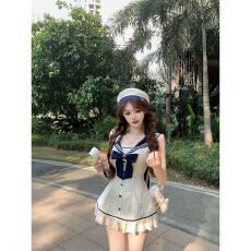 批发瑞茜·威瑟斯 萌兔汐语 夏季学院甜美风原创设计<b class='q'>连衣裙</b> R8822Y