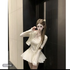 批发-白月光夏季法式气质收腰显瘦甜美吊带蓬蓬<b class='q'>连衣裙</b>260740