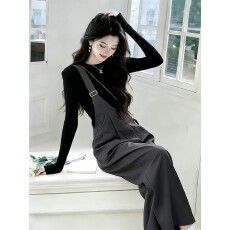 批发时尚背带裤套装<b class='q'>女</b>2026秋季新款洋气显瘦长袖T恤<b class='q'>连体裤</b>时尚<b class='q'>两件套</b>