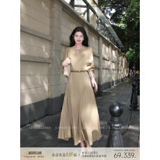 批发凌茜恣禾梦境回廊法式赫本风收腰显瘦气质高级感中长款<b class='q'>连衣裙</b>