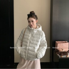 批发板栗可可'韩女碎花暖暖包'冬日零压感ins排骨连帽羽绒服女冬棉衣