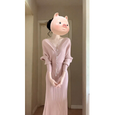 批发心动情书秋季韩系性感辣妹名媛气质V领针织<b class='q'>连衣裙</b>秋冬女