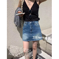 批发档口上新，补单款简约牛仔短裙，TT