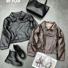 批发档口上新 美式复古机车皮衣女短款<b class='q'>夹克</b>外套百搭显瘦
