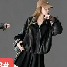 批发档口上新 美式复古黑色皮衣<b class='q'>外套</b>女短款宽松棒球服<b class='q'>夹克</b>上衣