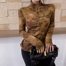 批发档口上新 美式复古豹纹长袖<b class='q'>衬衫</b>女设计感上衣显瘦百搭